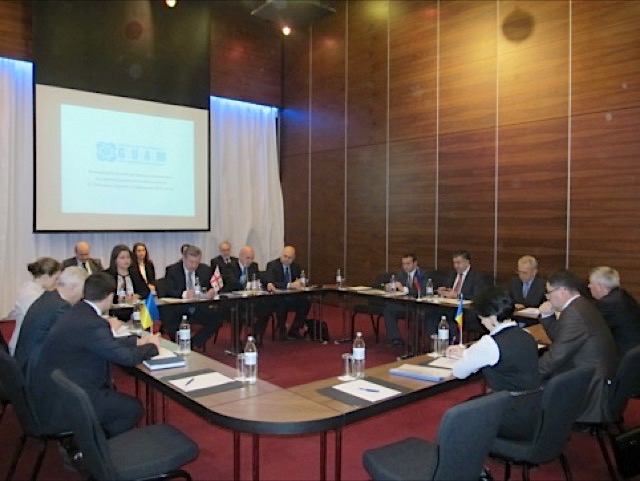 On February 13, 2013, Tbilisi hosted the 8th Meeting of the Working Group on Transport at the level of Heads of GUAM member state institutions with the participation of the GUAM Secretariat. Participants in the meeting adopted the Tbilisi Declaration by Heads of the GUAM Member States’ institutions responsible for transport development, and approved the Development Concept for the GUAM Transport Corridor. The Parties expressed high regards for the work that experts have carried out with respect to the Concept’s development and implementation. Participants in the meeting expressed gratitude to the Georgian Party for their hospitality and excellent organisational work. The Parties agreed to hold the next meeting of the Working Group at the GUAM Secretariat in Kyiv in the first half of 2013. The exact date will be agreed upon through diplomatic channels.
